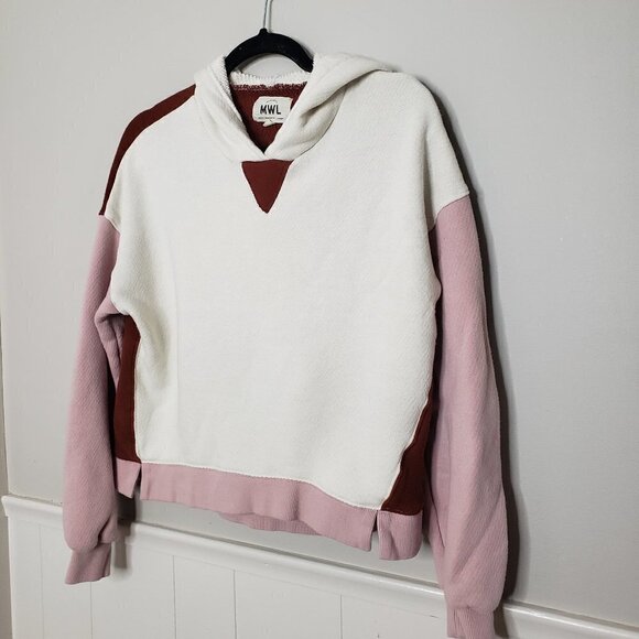 MADEWELL MWL Airyterry Hoodie Sweatshirt in Colorblock - Picture 2 of 8